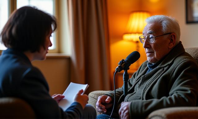 한국 전쟁 참전 용사의 구술 역사 녹음 현장